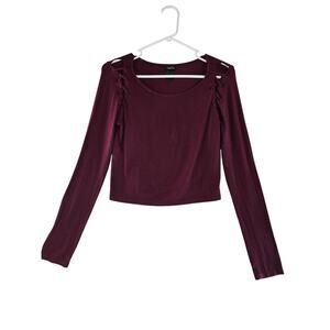 Rue 21 Maroon Long Sleeve Crop Top Women's